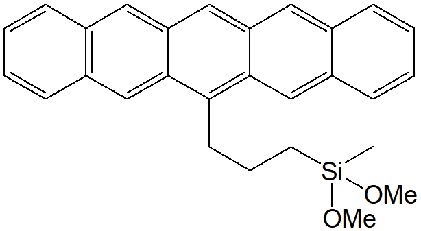 6-(3-Dimethoxymethylsilylpropyl)pentacene (mixture of isomer) 구조식, C28H28O2Si