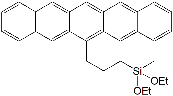 6-(3-Diethoxymethylsilylpropyl)pentacene (mixture of isomer) 구조식, C30H32O2Si
