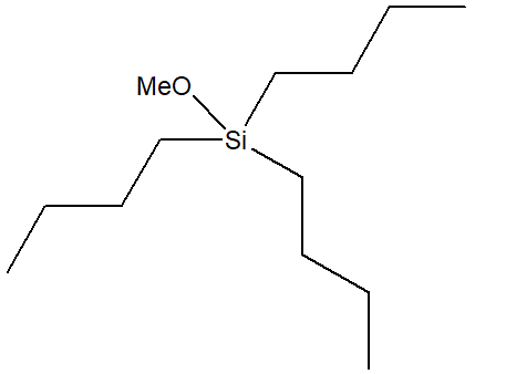 Tri-n-butylmethoxysilane 구조식, CAS 15811-64-0, C8H19ClO3Si