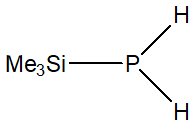 Trimethylsilylphosphine 구조식, CAS 17446-52-5, C3H11PSi