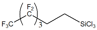 Nonafluorohexyltrichlorosilane 구조식, CAS 78560-47-1, C6H4Cl3F9Si