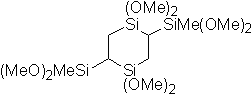 2,5-Bis(methyldimethoxysilyl)-1,1,4,4-tetramethoxy-1,4-disilacyclohexane 구조식, C14H36O8Si4