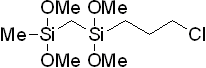 7-Chloro-2,2,4,4-tetramethoxy-2,4-disilaheptane 구조식, C9H23ClO4Si2