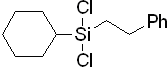 (2-Phenylethyl)cyclohexyldichlorosilane 구조식, C14H20Cl2Si