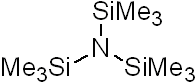 Tris(trimethylsilyl)amine 구조식, CAS 1586-73-8, C9H27NSi3