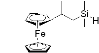 2-(Ferrocenylpropyl)dimethylsilane 구조식, C15H22H22FeSi