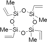 1,3,5,7-Tetravinyl-1,3,5,7-tetramethylcyclotetrasiloxane 구조식, CAS 2554-06-5, C12H24O4Si4