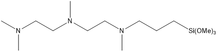 N1-(2-(dimethylamino)ethyl)-N1,N2-dimethyl-N2-(3-(trimethoxysilyl)propyl)ethane-1,2-diamine 구조식, C14H35N3O3Si