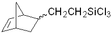 [(Bicycloheptenyl)ethyl]trichlorosilane (endo/exo isomers mixture) 구조식, CAS 54076-73-2, C9H13Cl3Si