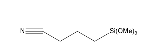3-Cyanopropyltrimethoxysilane 구조식, CAS 55453-24-2, C7H15NO3Si