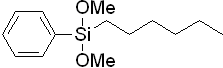 n-Hexylphenyldimethoxysilane 구조식, C14H24O2Si