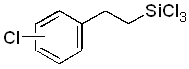 1,1,1-Trichloro-3-(chlorophenyl)-1-silapropane, 98% (mixture of isomers) 구조식, C8H8Cl4Si