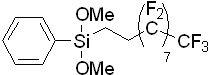 Heptadecafluoro-1,1,2,2-tetrahydrodecylphenyldimethoxysilane 구조식, C18H15F17O2Si