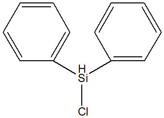 Diphenylchlorosilane 구조식, CAS 1631-83-0, C12H11ClSi