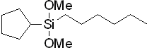 n-Hexylcyclopentyldimethoxysilane 구조식, C13H28O2Si