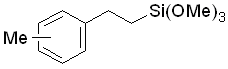 1,1,1-Trimethoxy-3-(methylphenyl)-1-silapropane, 98% (mixture of isomers) 구조식, C12H20O3Si