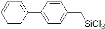 4-[(Trichlorosilyl)methyl]biphenyl 구조식, C13H11Cl3Si
