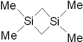 1,1,3,3-Tetramethyl-1,3-disilacyclobutane 구조식, CAS 1627-98-1, C6H16Si2