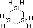 1,3,5-Trisilacyclohexane 구조식, CAS 291-27-0, C3H12Si3