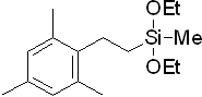 2,2-Diethoxy-4-(2,4,6-trimethylphenyl)-2-silabutane 구조식, C16H28O2Si