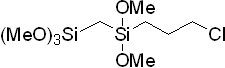 6-Chloro-1,1,1,3,3-pentamethoxy-1,3-disilahexane 구조식, C9H23ClO5Si2