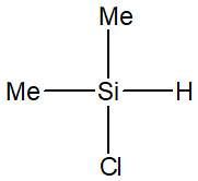 Dimethylchlorosilane 구조식, CAS 1066-35-9, C2H7ClSi