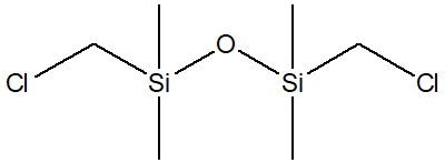 1,3-Bis(chloromethyl)tetramethyldisiloxane 구조식, CAS 2362-10-9, C6H16Cl2OSi2