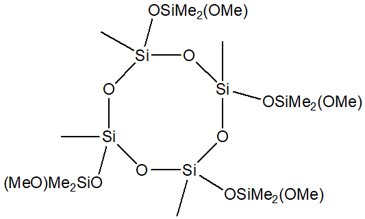 2,4,6,8-Tetrakis[(methoxydimethylsilyl)oxy]-2,4,6,8-tetraoxatetrasilocane 구조식, C16H48O12Si8